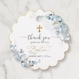 PixDezines H2 Dusty Blue Gum Eucalyptus Baptism Favour Tags
