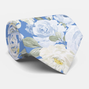 PixDezines H2 Dusty Blue Roses Tie