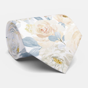 PixDezines H2 Dusty Blue Roses Tie