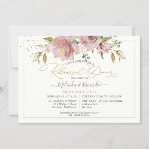 PixDezines H2 Dusty Rose Flowers Invitation
