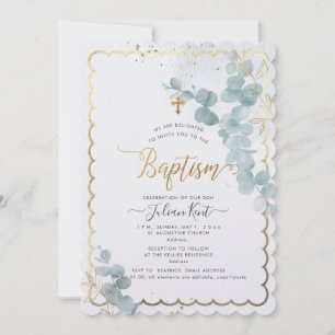 PixDezines H2 Eucalyptus Baptism Invitation
