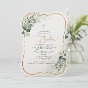 PixDezines H2 Eucalyptus Baptism Invitation