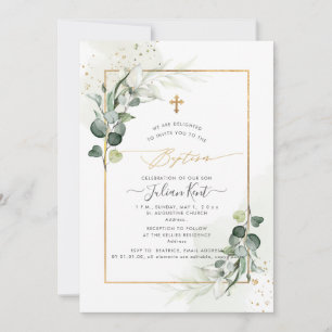 PixDezines H2 Eucalyptus Baptism Invitation