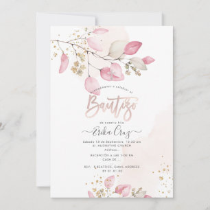 PixDezines H2 Eucalyptus Bautizo Invitation