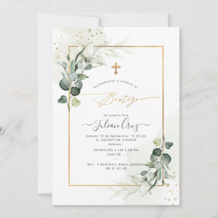 PixDezines H2 Eucalyptus Bautizo Invitation