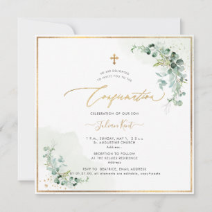 PixDezines H2 Eucalyptus Confirmation Invitation