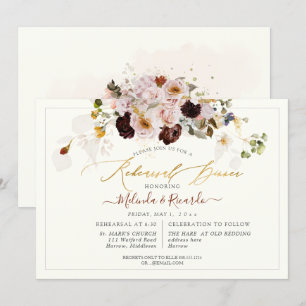 PixDezines H2 Fall Garden Flowers Rehearsal Dinner Invitation
