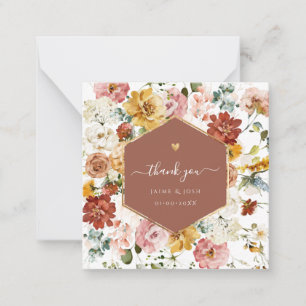 PixDezines H2 Fall Garden Flowers Thank You Card