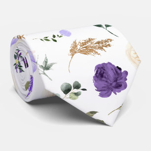 PixDezines H2 Flowers Purple Shades Theme Tie