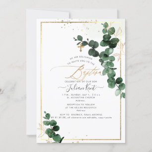 PixDezines H2 Gum Eucalyptus Baptism Invitation