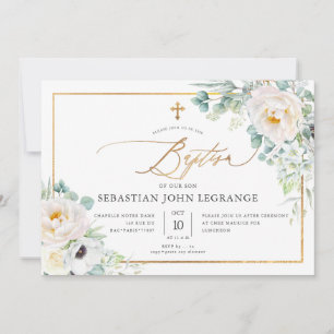 PixDezines H2 Peonies Eucalyptus Baptism Invitation