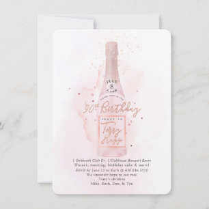 PixDezines H2 Pink Champagne 90 Birthday Bkupfinal Invitation
