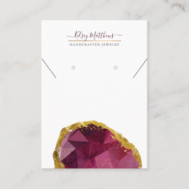 PixDezines H2 Quartz Crystal Garnet Red Business Card (Front)