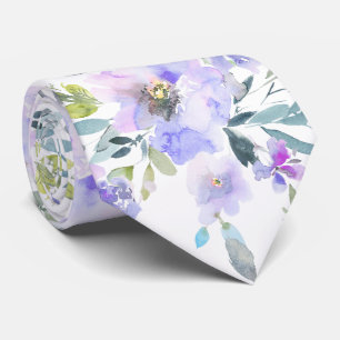 PixDezines H2 Spring Flowers Dusty Purple Roses Tie