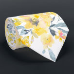 PixDezines H2 Spring Flowers Yellow Roses Tie<br><div class="desc">PixDezines floral watercolor neck tie for mid-summer wedding.  Featuring spring flowers in pastel hues of yellow and grey foliage.  DIY background colour.

Copyright © 2011-2024 PixDezines™.</div>