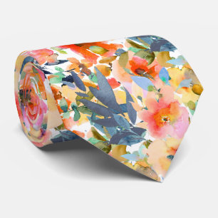 PixDezines H2 Summer Flowers Blush Mustard Tie