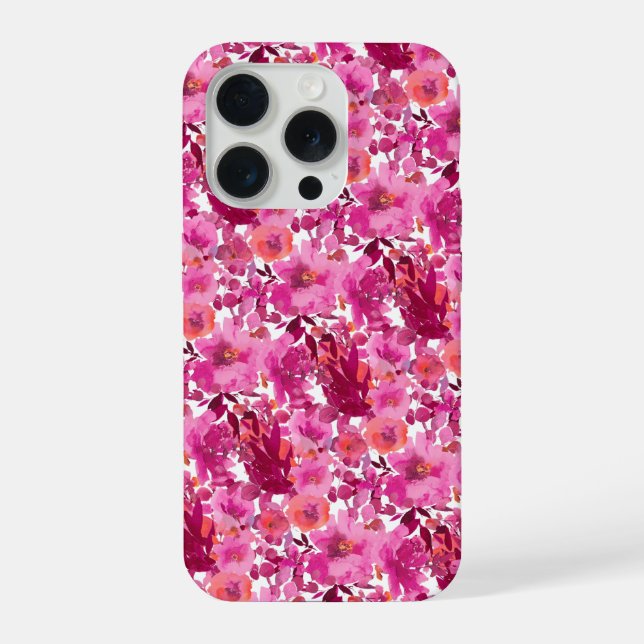 PixDezines H2 Summer Flowers Bright Hues iPhone Case (Back)