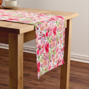 PixDezines H2 Summer Flowers Bright Hues Short Table Runner
