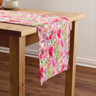 PixDezines H2 Summer Flowers Bright Hues Short Table Runner