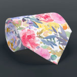 PixDezines H2 Summer Flowers Bright Hues Tie<br><div class="desc">PixDezines floral watercolor neck tie for summer wedding.  Featuring water colour flowers - summer hues - lavender purple,  yellow,  violet and pink with endive green  foliage.  DIY background colour.

 Copyright © 2011-2024 PixDezines™.</div>
