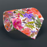 PixDezines H2 Summer Flowers Bright Hues Tie<br><div class="desc">PixDezines floral watercolor neck tie for summer wedding.  Featuring water colour flowers - summer hues - orange,  purple,  red,  magenta and green  foliage.  DIY background colour.

 Copyright © 2011-2024 PixDezines™.</div>