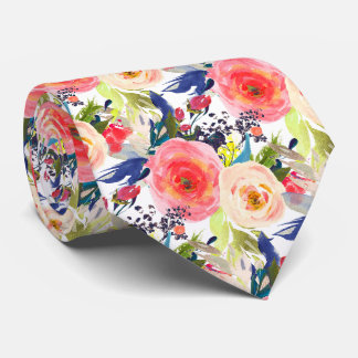 PixDezines H2 Summer Flowers Raspberry Pink Tie