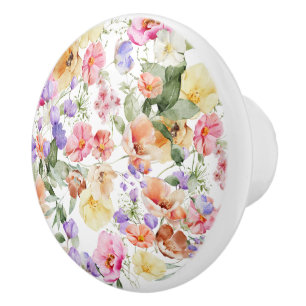 PixDezines H2 Summer Garden Flowers DIY colour Ceramic Knob