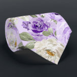 PixDezines H2 Violet Purple Roses Tie<br><div class="desc">PixDezines floral watercolor neck tie,  violet purple roses,  white / cream daisies and sage green foliage -- something blue for your event or everyday use.  Most of our designs come with DIY background colour.

 Copyright © 2011-2023 PixDezines™.</div>
