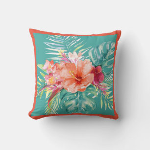 PixDezines H2Tropical Paradise Flowers DIY colours Cushion