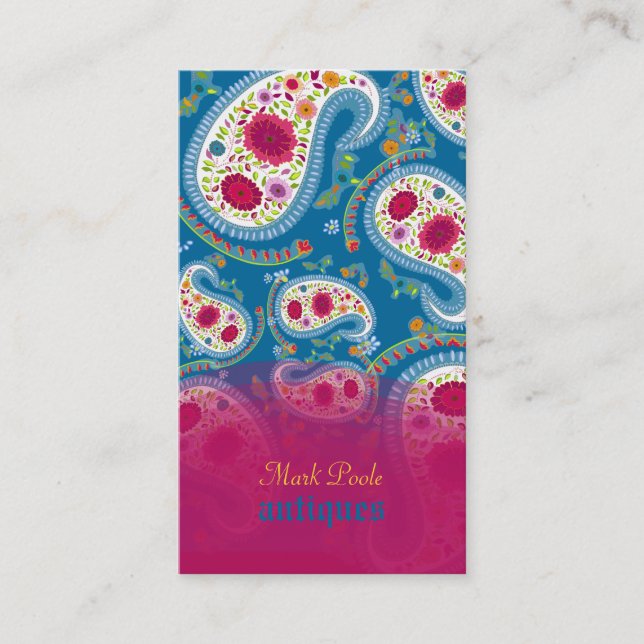 PixDezines handdrawn paisley/diy background Business Card (Front)