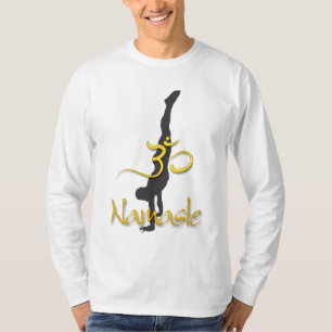 PixDezines Handstand Pose/Namaste/Om T-Shirt