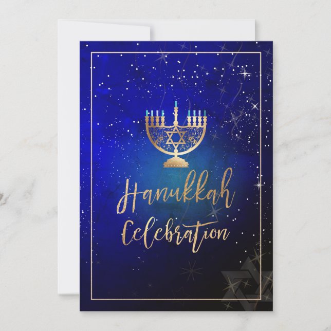 PixDezines Hanukkah Celebration, Fun Script Font Invitation (Front)