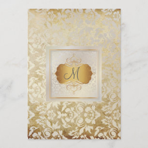 PixDezines Haute Couture Damask, Vintage+Pearl Invitation