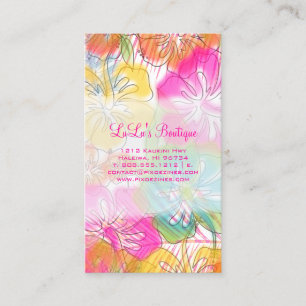 PixDezines Hawaii Hibiscus watercolor affect Business Card