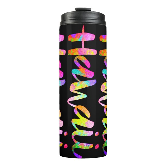 PixDezines HAWAII LAVA RAINBOW/DIY Background Thermal Tumbler (Front)