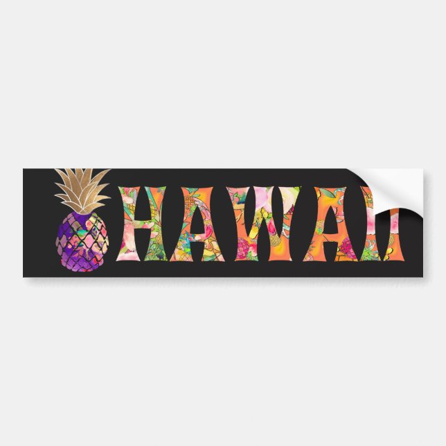 PixDezines Hawaii Pineapple Bumper Sticker (Front)