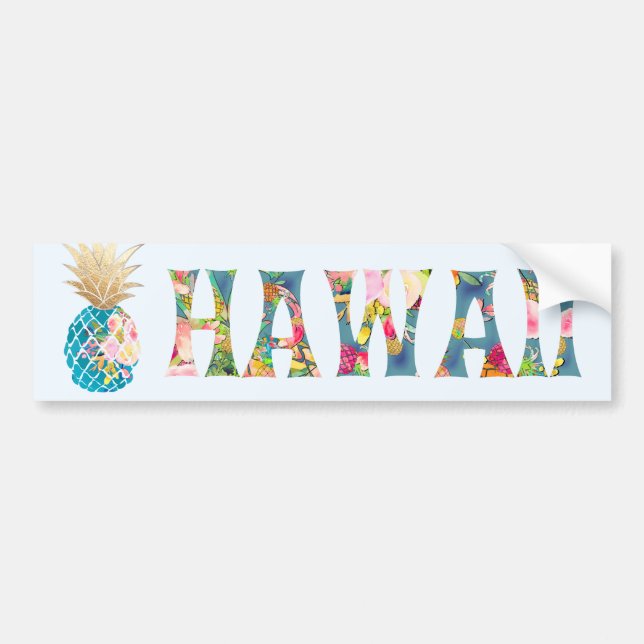 PixDezines Hawaii Pineapple Bumper Sticker (Front)