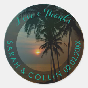 PixDezines hawaii sunset Classic Round Sticker