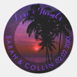 PixDezines hawaii sunset Classic Round Sticker