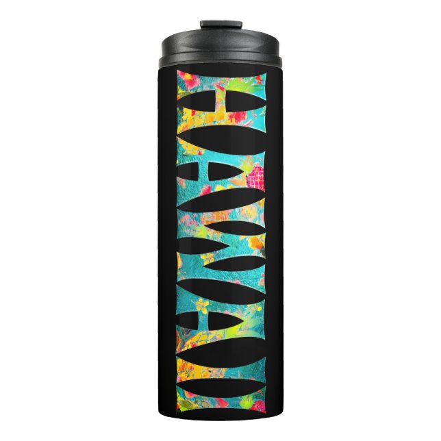 PixDezines HAWAII TIKI/DIY Background Thermal Tumbler (Front)
