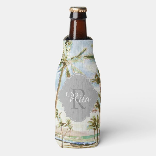 PixDezines Hawaii/Vintage/Beach Bottle Cooler (Bottle Front)