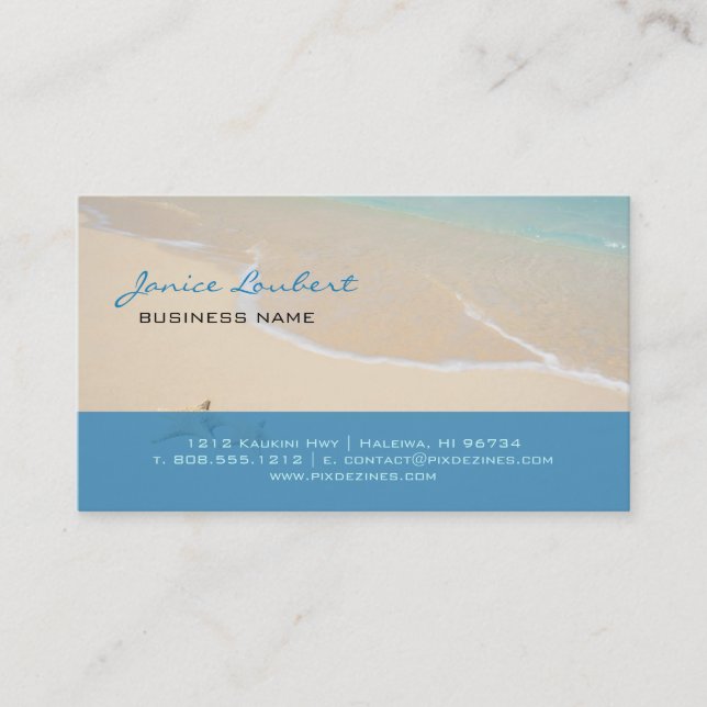 PixDezines Hawaiian Beach Business Card (Front)