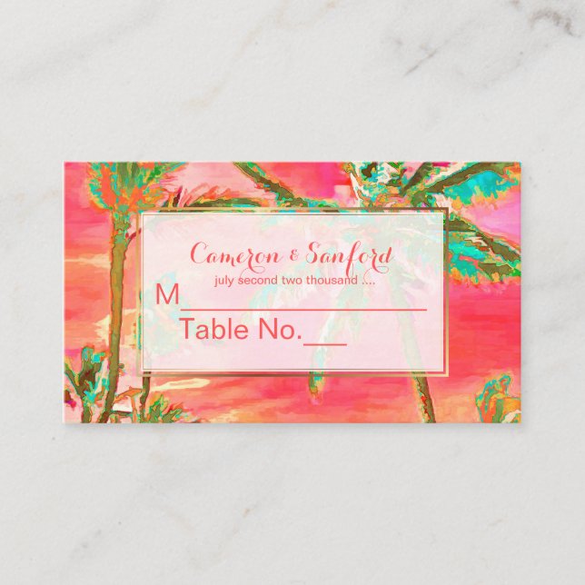PixDezines Hawaiian Beach/Escort Cards (Front)