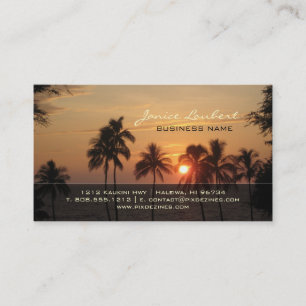 PixDezines Hawaiian Beach Sunset Business Card