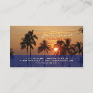 PixDezines Hawaiian Beach Sunset Business Card