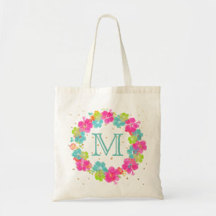 PixDezines Hawaiian Hibiscus Lei/Monogrammable Tote Bag