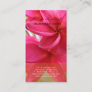 PixDezines HAWAIIAN HOT PINK PLUMERIA Business Card