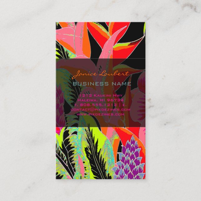 PixDezines Hawaiian Jungle 3 - custom background Business Card (Front)