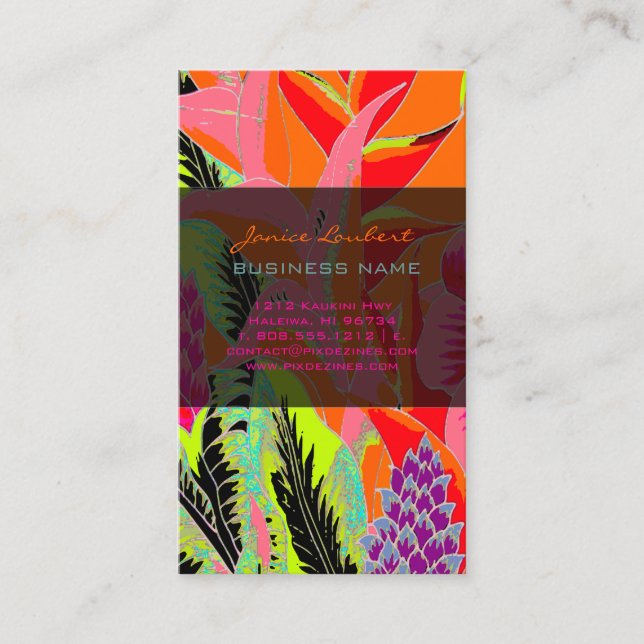 PixDezines Hawaiian Jungle 3 - custom background Business Card (Front)