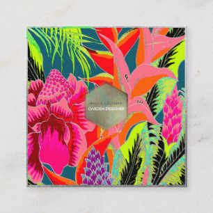 PixDezines  Hawaiian Jungle 3 - DIY Background Square Business Card